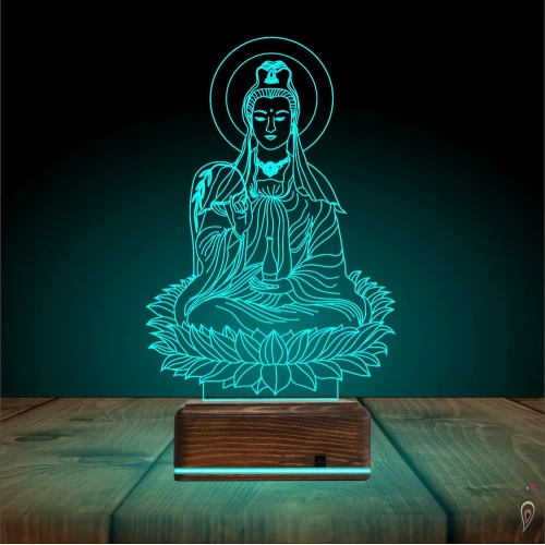 Yoga Buda Lotus 3D Lamba - Masa Gece Lambası