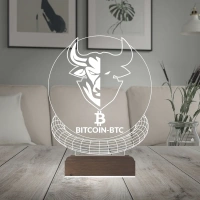 Crypto Bitcoin Btc Coin Kripto Finans 3D Lamba - Masa Gece Lambası