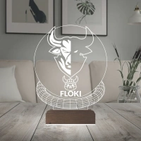 Crypto Floki Coin Kripto Finans 3D Lamba - Masa Gece Lambası