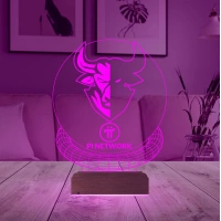Crypto Pi Network Pi Coin Kripto Finans 3D Lamba - Masa Gece Lambası