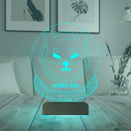 Crypto Shiba Inu Coin Kripto Finans 3D Lamba - Masa Gece Lambası