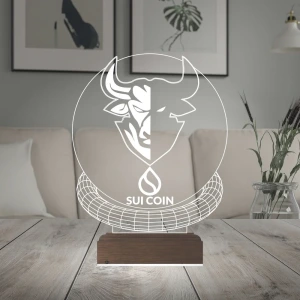 Crypto Sui Coin Kripto Finans 3D Lamba - Masa Gece Lambası Crypto Sui Coin Kripto Finans 3D Lamba - Masa Gece Lambası