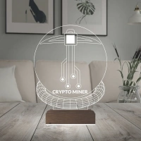 Crypto Miner Mining Madenci Kripto Finans 3D Lamba - Masa Gece Lambası