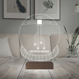 Crypto Miner Mining Madenci Kripto Finans 3D Lamba - Masa Gece Lambası Crypto Miner Mining Madenci Kripto Finans 3D Lamba - Masa Gece Lambası