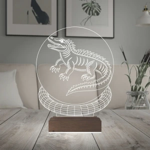 Timsah Tasarım 3D Lamba - Masa Gece Lambası Timsah Tasarım 3D Lamba - Masa Gece Lambası