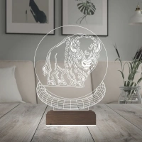 Bizon Tasarım 3D Lamba - Masa Gece Lambası