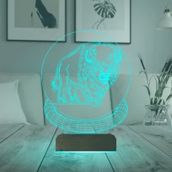Bizon Tasarım 3D Lamba - Masa Gece Lambası Bizon Tasarım 3D Lamba - Masa Gece Lambası