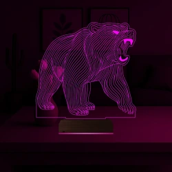 Ayı Bear Tasarım 3D Lamba - Masa Gece Lambası Ayı Bear Tasarım 3D Lamba - Masa Gece Lambası