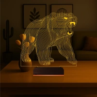 Ayı Bear Tasarım 3D Lamba - Masa Gece Lambası
