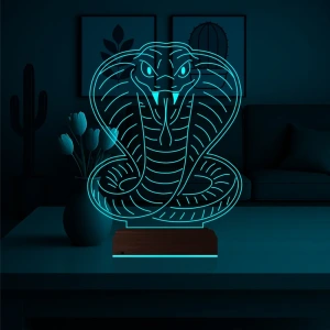 Kobra Yılan Tattoo Tasarım 3D Lamba - Masa Gece Lambası Kobra Yılan Tattoo Tasarım 3D Lamba - Masa Gece Lambası