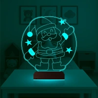 Çocuk Odası Noel Baba Yılbaşı Hediyesi 3D Lamba - Masa Gece Lambası