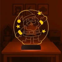 Çocuk Odası Noel Baba Yılbaşı Hediyesi 3D Lamba - Masa Gece Lambası