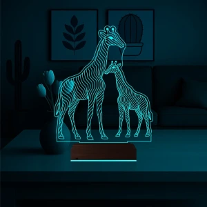 Dekoratif Zürafa Tasarım 3D Lamba - Masa Gece Lambası Dekoratif Zürafa Tasarım 3D Lamba - Masa Gece Lambası