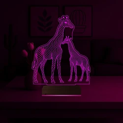 Dekoratif Zürafa Tasarım 3D Lamba - Masa Gece Lambası Dekoratif Zürafa Tasarım 3D Lamba - Masa Gece Lambası