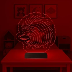 Kirpi Tasarım 3D Lamba - Masa Gece Lambası Kirpi Tasarım 3D Lamba - Masa Gece Lambası