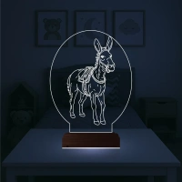 Çocuk Odası Eşek 3D Lamba - Masa Gece Lambası