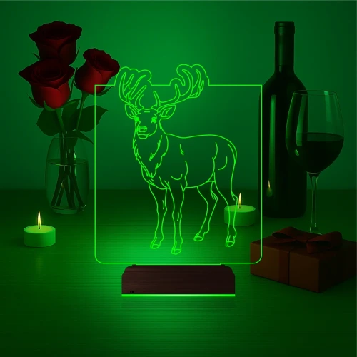 Geyik 3D Lamba - Masa Gece Lambası