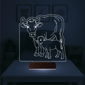 Çocuk Odası İnek İnek Yavrusu 3D Lamba - Masa Gece Lambası Çocuk Odası İnek İnek Yavrusu 3D Lamba - Masa Gece Lambası