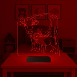 Çocuk Odası İnek İnek Yavrusu 3D Lamba - Masa Gece Lambası Çocuk Odası İnek İnek Yavrusu 3D Lamba - Masa Gece Lambası