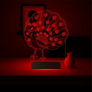 Tavuz Kuşu 3D Lamba - Masa Gece Lambası Tavuz Kuşu 3D Lamba - Masa Gece Lambası