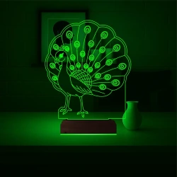 Tavuz Kuşu 3D Lamba - Masa Gece Lambası Tavuz Kuşu 3D Lamba - Masa Gece Lambası