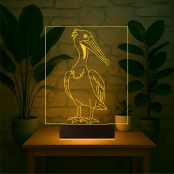 Dekoratif Pelikan Kuş 3D Lamba - Masa Gece Lambası Dekoratif Pelikan Kuş 3D Lamba - Masa Gece Lambası