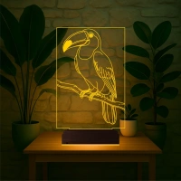 Dekoratif Tukan Kuşu 3D Lamba - Masa Gece Lambası Dekoratif Tukan Kuşu 3D Lamba - Masa Gece Lambası