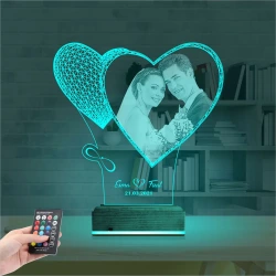 Kalp Sevgiliye Hediye Fotoğraflı 3D Lamba - Masa Gece Lambası Kalp Sevgiliye Hediye Fotoğraflı 3D Lamba - Masa Gece Lambası