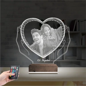 Kalp Sevgiliye Hediye Fotoğraflı 3D Lamba - Masa Gece Lambası Kalp Sevgiliye Hediye Fotoğraflı 3D Lamba - Masa Gece Lambası