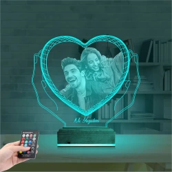 Kalp Sevgiliye Hediye Fotoğraflı 3D Lamba - Masa Gece Lambası Kalp Sevgiliye Hediye Fotoğraflı 3D Lamba - Masa Gece Lambası
