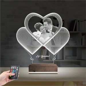 Kalp Sevgiliye Hediye Fotoğraflı 3D Lamba - Masa Gece Lambası Kalp Sevgiliye Hediye Fotoğraflı 3D Lamba - Masa Gece Lambası