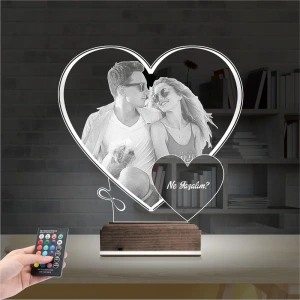 Kalp Sevgiliye Hediye Fotoğraflı 3D Lamba - Masa Gece Lambası Kalp Sevgiliye Hediye Fotoğraflı 3D Lamba - Masa Gece Lambası