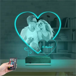 Kalp Sevgiliye Hediye Fotoğraflı 3D Lamba - Masa Gece Lambası Kalp Sevgiliye Hediye Fotoğraflı 3D Lamba - Masa Gece Lambası