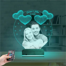 Kalp Sevgiliye Hediye Fotoğraflı 3D Lamba - Masa Gece Lambası Kalp Sevgiliye Hediye Fotoğraflı 3D Lamba - Masa Gece Lambası