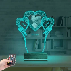 Kalp Sevgiliye Hediye Fotoğraflı 3D Lamba - Masa Gece Lambası Kalp Sevgiliye Hediye Fotoğraflı 3D Lamba - Masa Gece Lambası