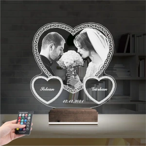 Kalp Sevgiliye Hediye Fotoğraflı 3D Lamba - Masa Gece Lambası Kalp Sevgiliye Hediye Fotoğraflı 3D Lamba - Masa Gece Lambası