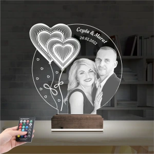 Kalp Sevgiliye Hediye Fotoğraflı 3D Lamba - Masa Gece Lambası Kalp Sevgiliye Hediye Fotoğraflı 3D Lamba - Masa Gece Lambası
