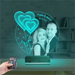 Kalp Sevgiliye Hediye Fotoğraflı 3D Lamba - Masa Gece Lambası Kalp Sevgiliye Hediye Fotoğraflı 3D Lamba - Masa Gece Lambası