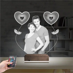 Kalp Melek Sevgiliye Hediye Fotoğraflı 3D Lamba - Masa Gece Lambası Kalp Melek Sevgiliye Hediye Fotoğraflı 3D Lamba - Masa Gece Lambası