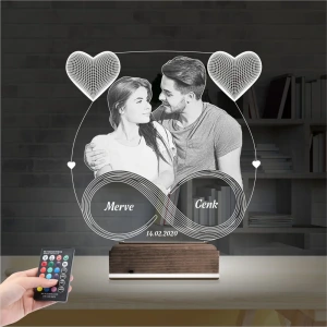 Kalp Sevgiliye Hediye Fotoğraflı 3D Lamba - Masa Gece Lambası Kalp Sevgiliye Hediye Fotoğraflı 3D Lamba - Masa Gece Lambası