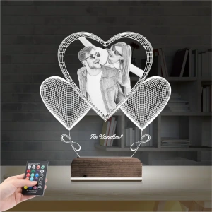Kalp Sevgiliye Hediye Fotoğraflı 3D Lamba - Masa Gece Lambası Kalp Sevgiliye Hediye Fotoğraflı 3D Lamba - Masa Gece Lambası