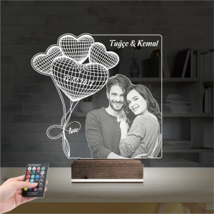 Kalp Sevgiliye Hediye Fotoğraflı 3D Lamba - Masa Gece Lambası Kalp Sevgiliye Hediye Fotoğraflı 3D Lamba - Masa Gece Lambası