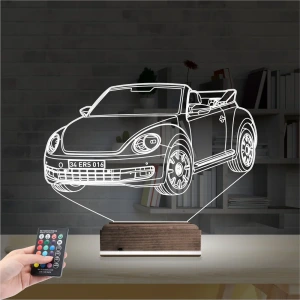 Beetle Vosvos Araba Kişiye Özel 3D Lamba - Masa Gece Lambası Beetle Vosvos Araba Kişiye Özel 3D Lamba - Masa Gece Lambası