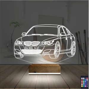 Spor Araba Bmw Kişiye Özel 3D Lamba - Masa Gece Lambası Spor Araba Bmw Kişiye Özel 3D Lamba - Masa Gece Lambası