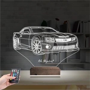 Spor Araba Camaro Kişiye Özel 3D Lamba - Masa Gece Lambası Spor Araba Camaro Kişiye Özel 3D Lamba - Masa Gece Lambası