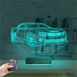 Spor Araba Camaro Kişiye Özel 3D Lamba - Masa Gece Lambası Spor Araba Camaro Kişiye Özel 3D Lamba - Masa Gece Lambası