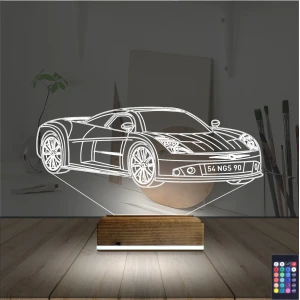 Spor Araba Chevrolet Kişiye Özel 3D Lamba - Masa Gece Lambası Spor Araba Chevrolet Kişiye Özel 3D Lamba - Masa Gece Lambası