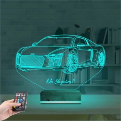 Spor Araba Audi Kişiye Özel 3D Lamba - Masa Gece Lambası Spor Araba Audi Kişiye Özel 3D Lamba - Masa Gece Lambası