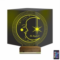 Ay Dede Kişiye Özel 3D Lamba - Masa Gece Lambası Ay Dede Kişiye Özel 3D Lamba - Masa Gece Lambası