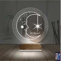 Ay Dede Kişiye Özel 3D Lamba - Masa Gece Lambası Ay Dede Kişiye Özel 3D Lamba - Masa Gece Lambası